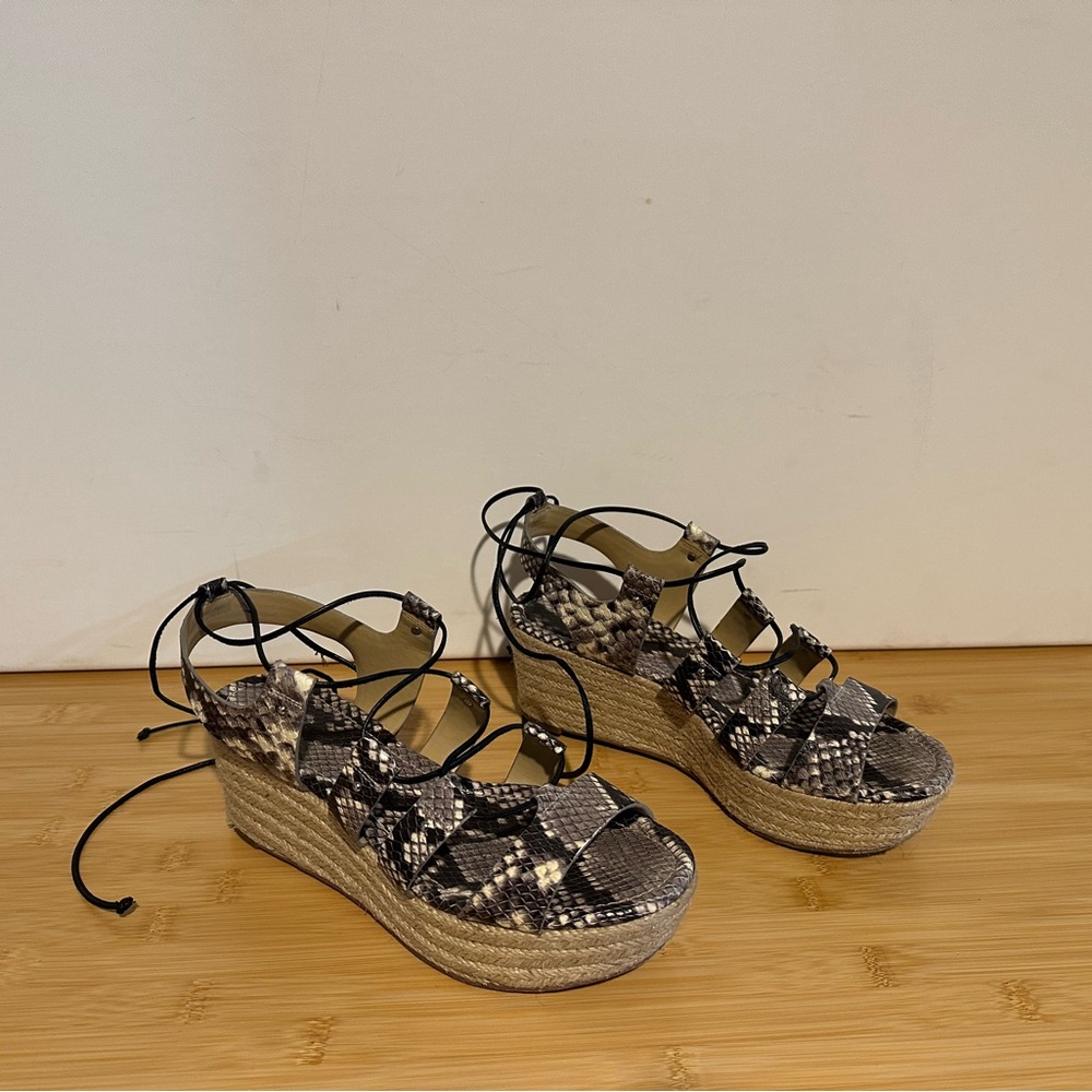 Michael Kors Python Snakeskin Pattern Wedge Sanda… - image 2
